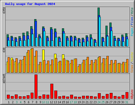 Daily usage for August 2024