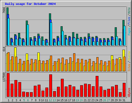 Daily usage for October 2024