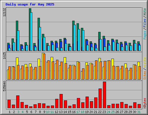 Daily usage for May 2025