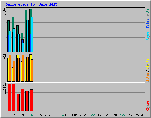Daily usage for July 2025
