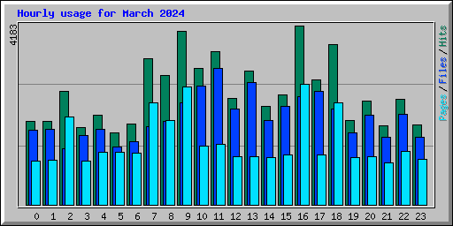 Hourly usage for March 2024