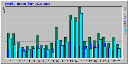 Hourly usage for July 2025